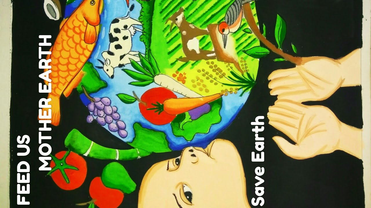 How to draw Save Mother Earth save life for competition /Earth ...