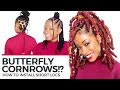 SHORT BUTTERFLY LOCS FT BUTTERFLY CORNROWS (HALF UP/HALF DOWN STYLE)