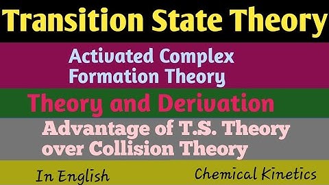 Transition State theory..Activated Complex Formation theory..Chemical Kinetics..@G.T.ScienceTutorial