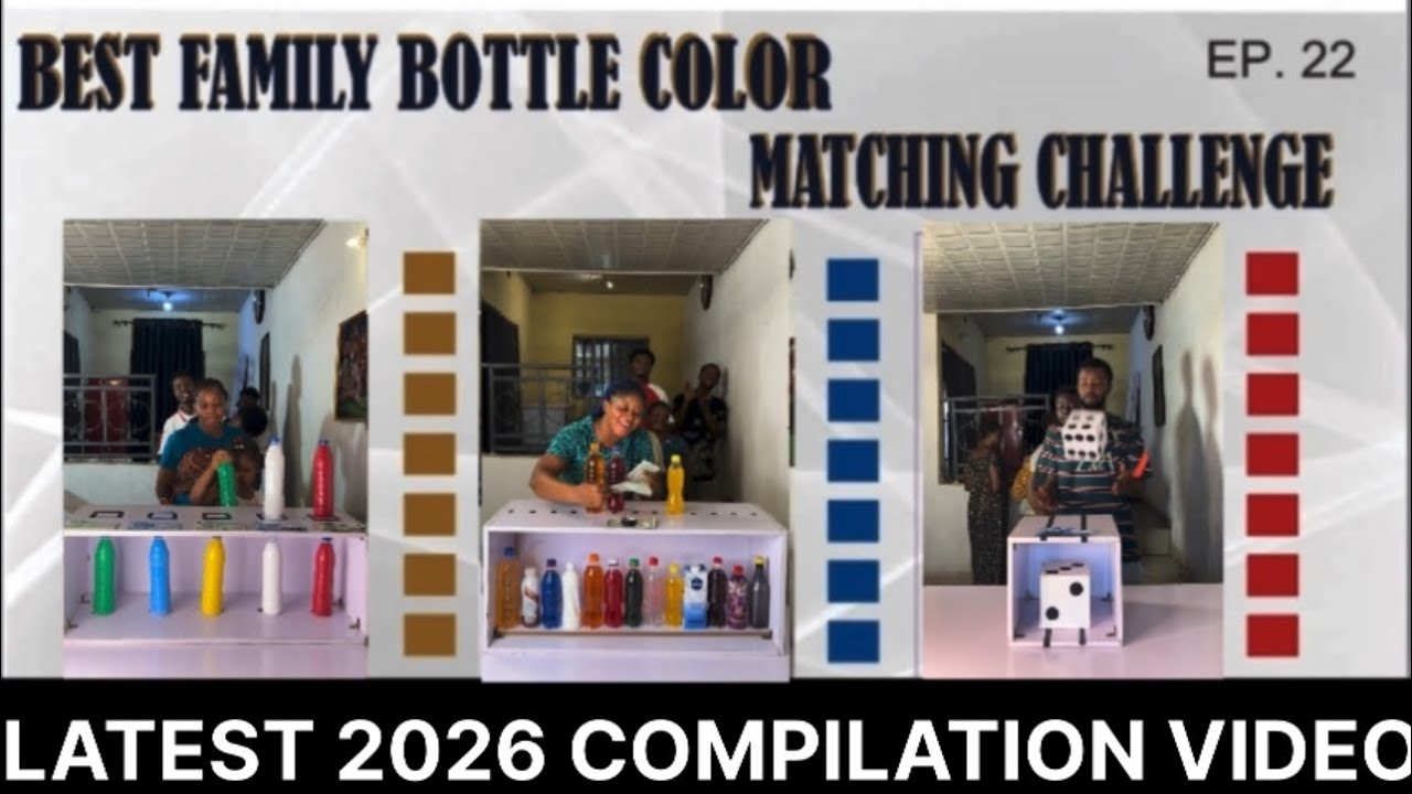THE BEST INTERESTING & VERY ENTERTAINING TWELVE 12  BOTTLE COLOR CHALLENGE - FAMILY GAME SHOW 