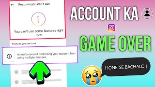 An Enforcement is Blocking Your Account from Using Multiple Features Instagram - Problem Fixed |