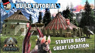 Ark: How to build a Starter Base - Round Primitive Build - Great Base Location on Fjordur