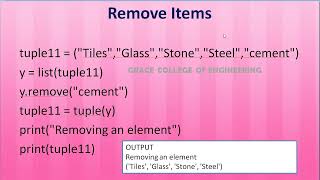 GRACE COE- GE3171 – EX.NO.4(b) – IMPLEMENTATING REAL-TIME / TECHNICAL APPLICATIONS USING TUPLES.