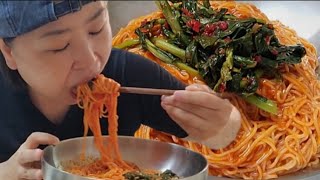 열무비빔국수 ♡ 국수 한 주먹 곱빼기 입니다  Korean home cooking mukbang