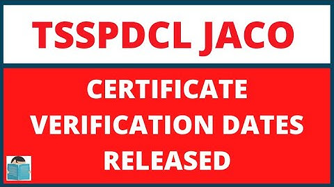 TSSPDCL JACO Certificate Verification Date Released 2022