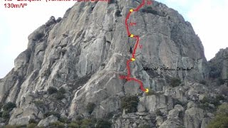 La Cabrera, Pico de la Miel: Ezequiel en solitario 130m/Vº
