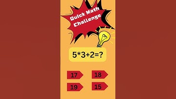 Quick Math Challenge: Can you beat the clock?