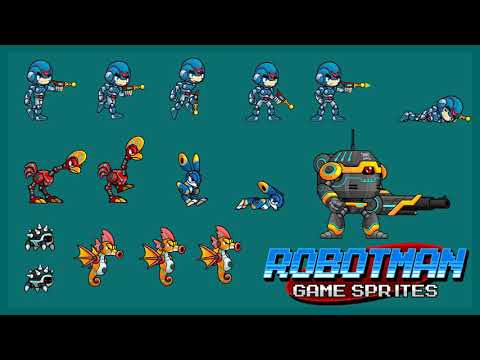 Robotman Game Sprites, an Animal Illustration by pzUH (Thumbnail 5 of 5)