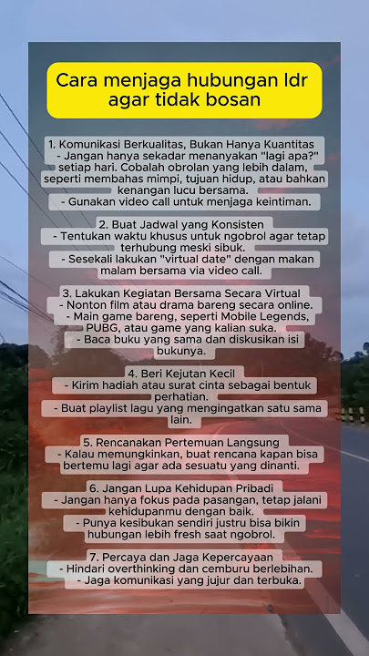 Cara menjaga hubungan ldr agar tidak bosan