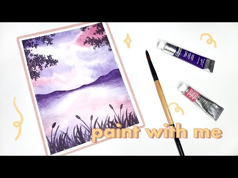 Paint with me : easy landscape watercolor painting for beginners, speed paint