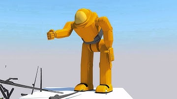 Big Gold Robot PUNCH HD (SketchyPhysics Twilight render)