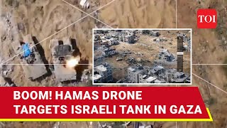 Hamas Surprises Idf Drone-Dropped Explosives Target Merkava Tank In Gazas Jabaliya Watch