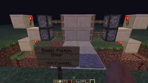 How To Make A Simple Piston Door in Minecraft! [1.4.2] (COMPACT)