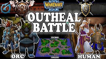 Grubby | Warcraft 3 TFT | 1.30 | HU v ORC on Echo Isles - Outheal Battle