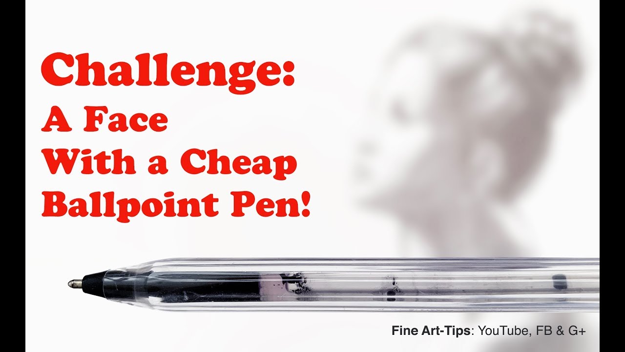 ⁣Challenge: Drawing a Pretty Face With a Cheap Pen