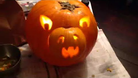 Pumpkin eating other pumpkin transmogrifies into a...