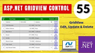 55 ASP.NET Course | GridView Edit, Update and Delete Example in C#| CoderBaba
