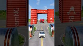 Beamng drive crashes - chained Hydraulic vs car part 139 #beamngdrive  #youtubeshorts #shorts