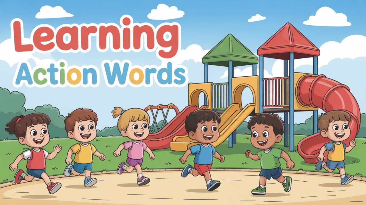 50 Action Words for Kids | Learn English Verbs with Colorful Animations ...
