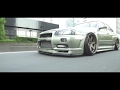 TOKYO TUNER x J2 Performance NISSAN R34 SKYLINE millennium jade 4door CLEAN STANCE  GT-R