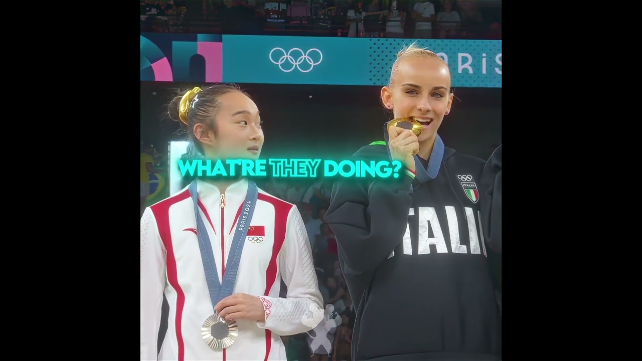 Why do they actually bite the gold? 🥇🤔 #shorts