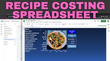 Create a Recipe Costing Spreadsheet using Google Sheets and Apps Script. CRUD database application.