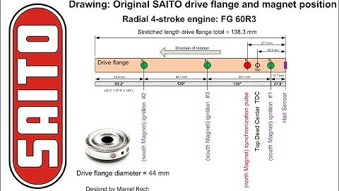 SAITO FG 60R3  Drive flange-Ignition system-Timing diagram-Firing order  # by Marcel Koch Collection