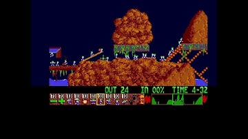 Lemmings Tricky Level 28 Walkthrough Amiga