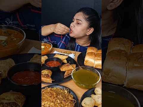 Asmr Street Food Challenge | Spicy Pani Puri Challenge | Pav Bhaji #shorts #foodchallenge