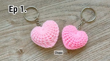 Ep1. ❤️ Crochet Easy Heart Keychain Tutorial step by step | Tunisian Crochet Heart #crochet