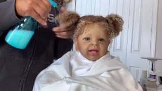 Afro curly human hair maintenance for Reborn Dolls