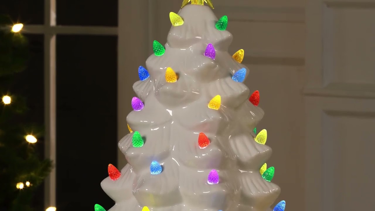 12 in. Nostalgic Ceramic Tree - White - YouTube