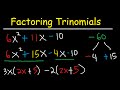 Factoring Trinomials With Leading Coefficient not 1 - AC Method & By Grouping - Algebra  - 3 Terms