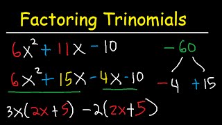 Factoring Trinomials With Leading Coefficient not 1 - AC Method & By Grouping - Algebra  - 3 Terms screenshot 3