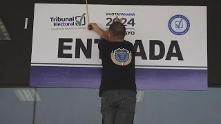 Polling stations prepared in Panama City on the eve of country's presidential election