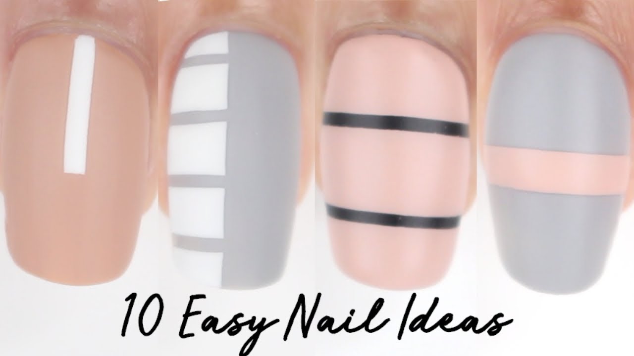 Simple Horizontal Line Nail Art - wide 2