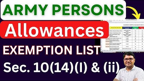 Army Persons Allowances Exemptions for AY 2025-26 | Deductions & Exemptions Allowed to Army persons