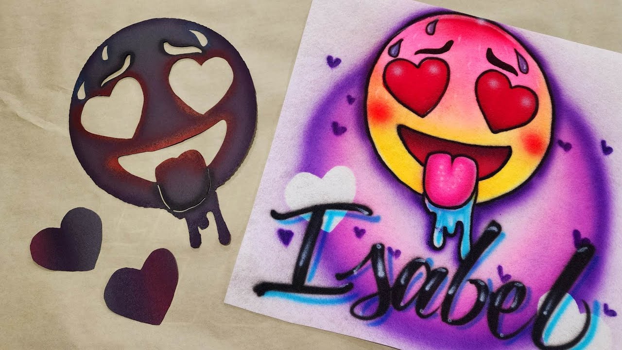 🥵 Hot Emoji Stencil for Airbrush Shirts - YouTube