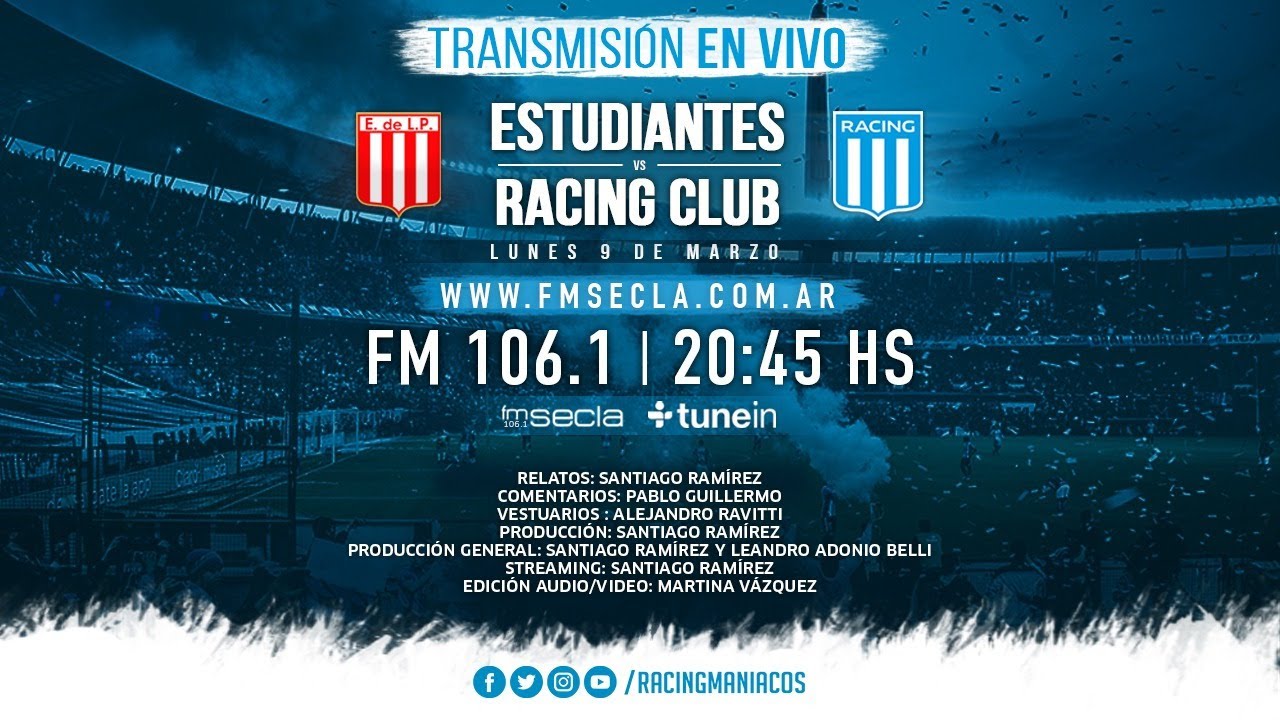 En Vivo Estudiante - Racing - Racingmaníacos - Superliga Argentina ...