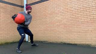 Step back side med ball throw