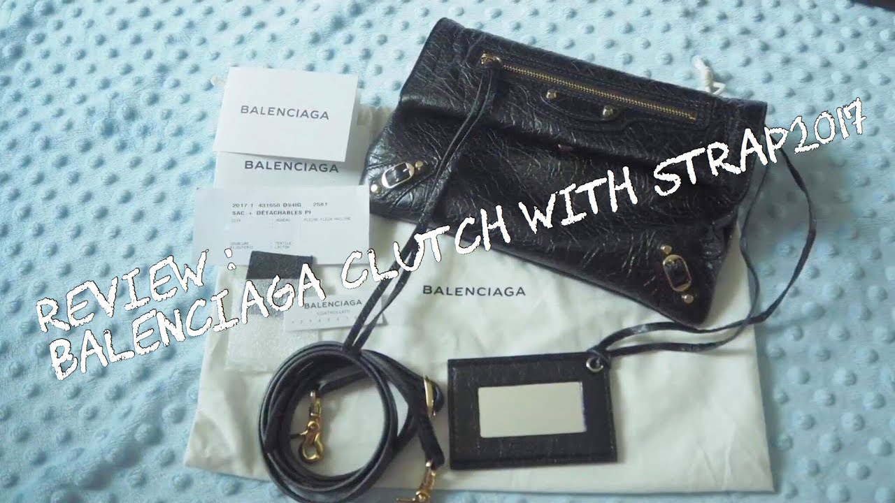 balenciaga clutch with strap