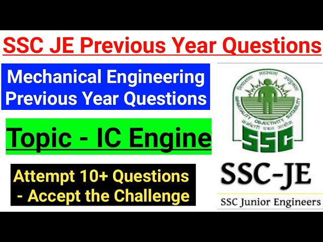 Ic engine part 4 - important questions of ic engine, ask in ssc je exam