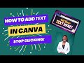 How to Add Text in Canva | Beginner Canva tutorial 2026