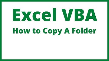Excel VBA - How To Copy A Folder