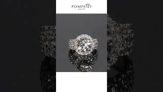 Pompeii3 - Huge Diamond Round Brilliant Cut Engagement Ring 14k White Gold Certified Lab Grown