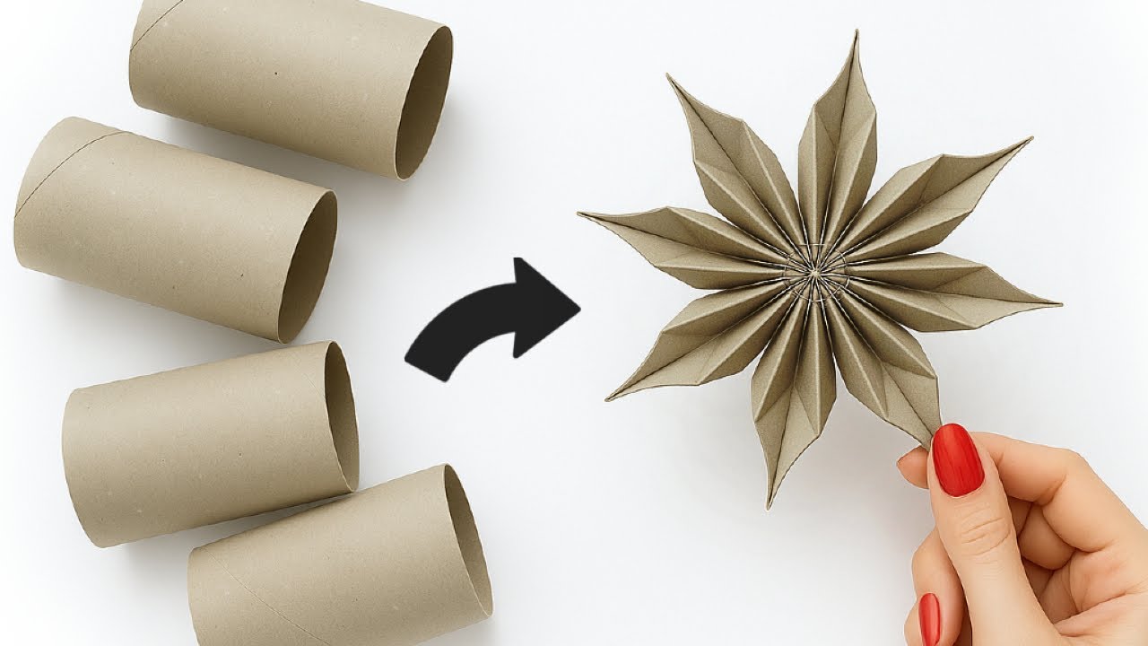 DIY Tutorial: Transform Toilet Paper Rolls into Beautiful Blooms! Super Easy Idea 🌸 Paper Craft ASMR