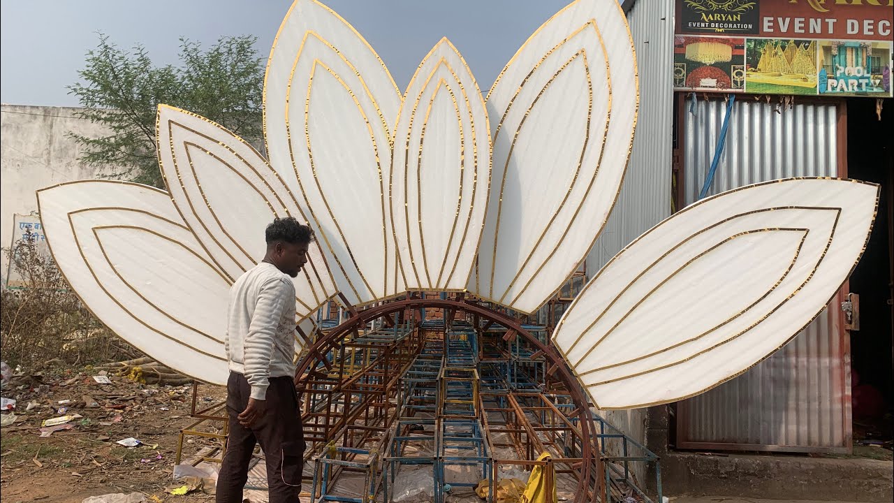 How to make this setup//wedding stage decoration// Indian wedding stage decoration @Aryanflower36