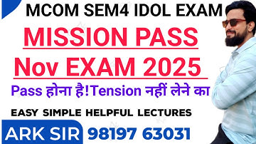 Mcom Sem4 Idol exam |Mumbai University Exam |Important Question |University Solution |Ark sir