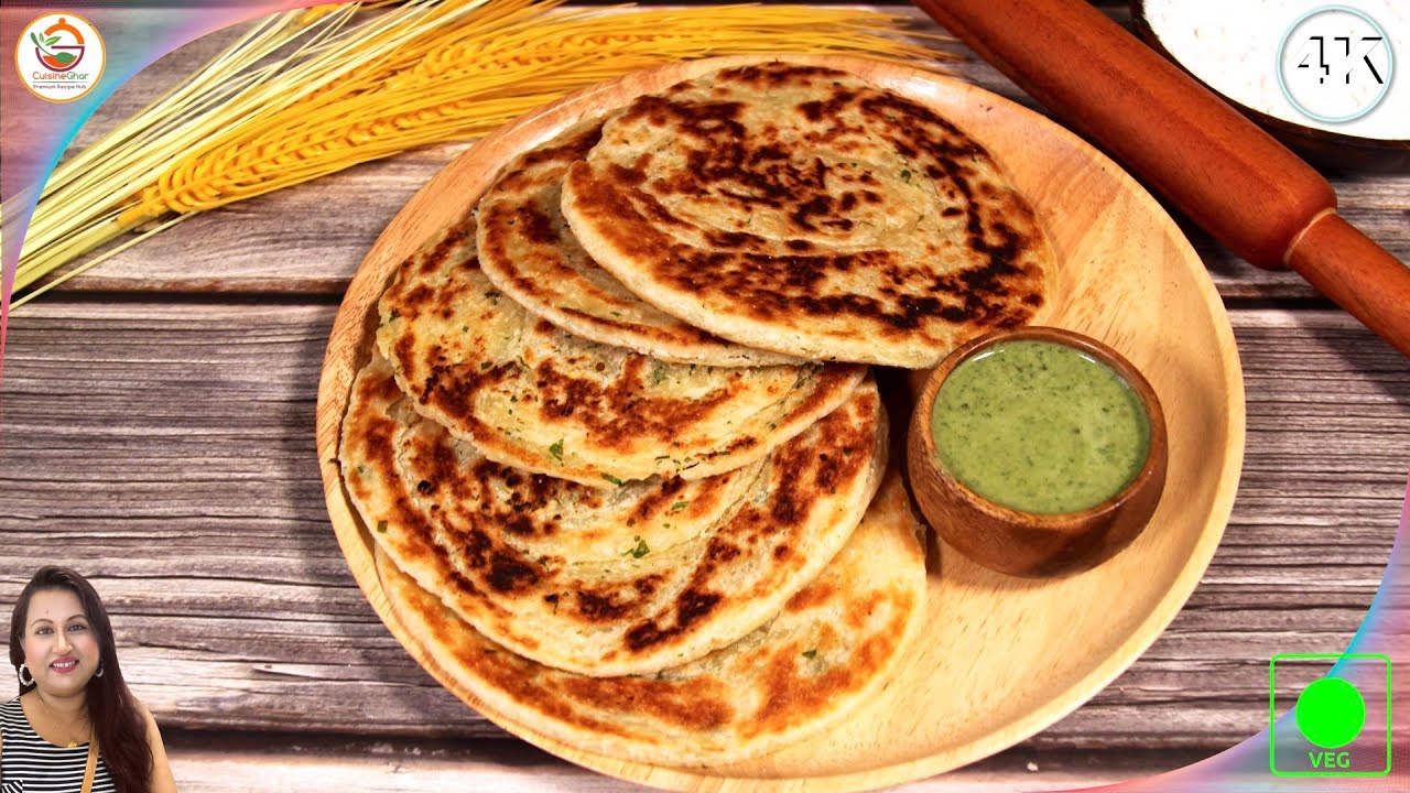 দুর্দান্ত স্বাদের রসুনের পরোটা রেসিপি | GARLIC PARATHA in Bengali | Multilayered Garlic Paratha | | CuisineGhar