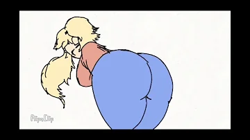 Blonde girl farting animation